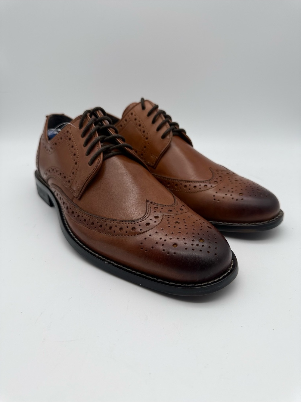 BRAND NEW Nunn Bush Nelson Comfort Gel Cognac Leather Shoes 84525-221 Size 9.5 M